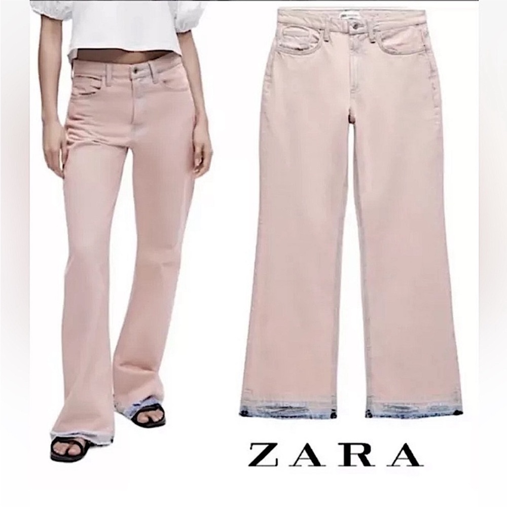 Zara pink distressed Jeans